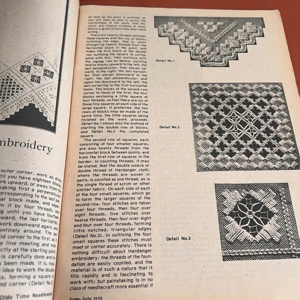 Olde Time Needlework Patterns Magazine July 1975 Vintage Crochet Knitting